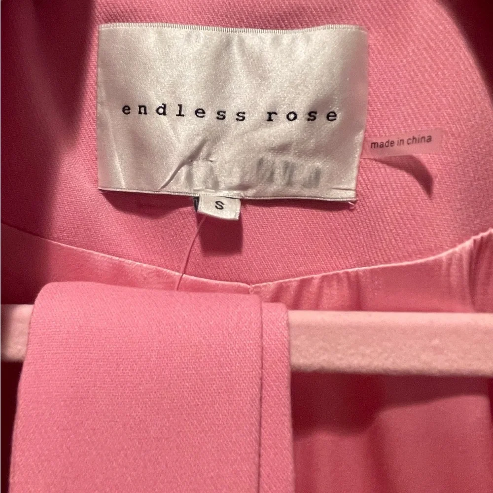 Endless Rose Pink Blazer | Belted Tailored Jacket Workwear | Size Small NWOT - Picture 3 of 7